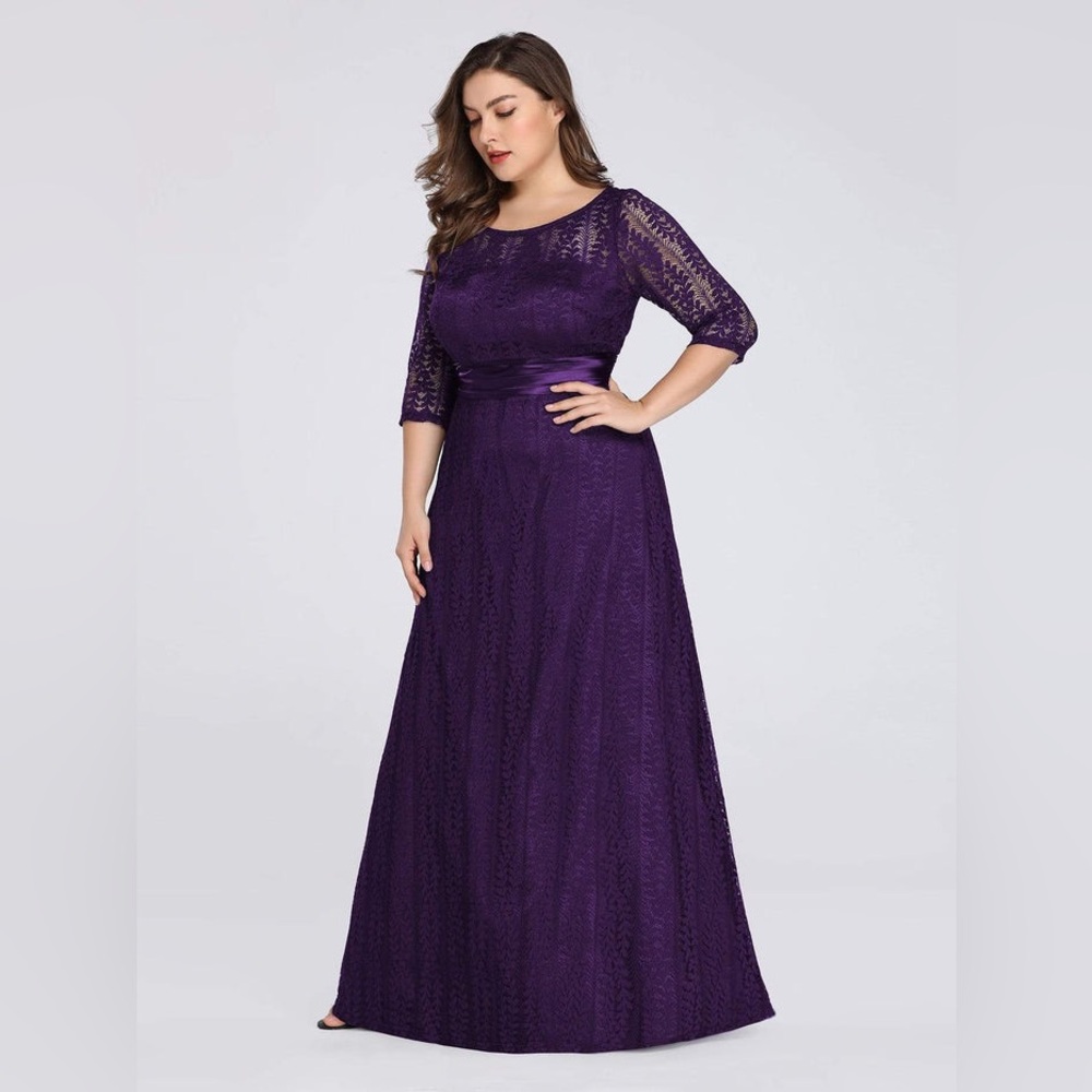 Ever Pretty, Size 16, Deep Purple Long Sleeve Formal Dress, Mother of the Bride - Picture 11 of 12